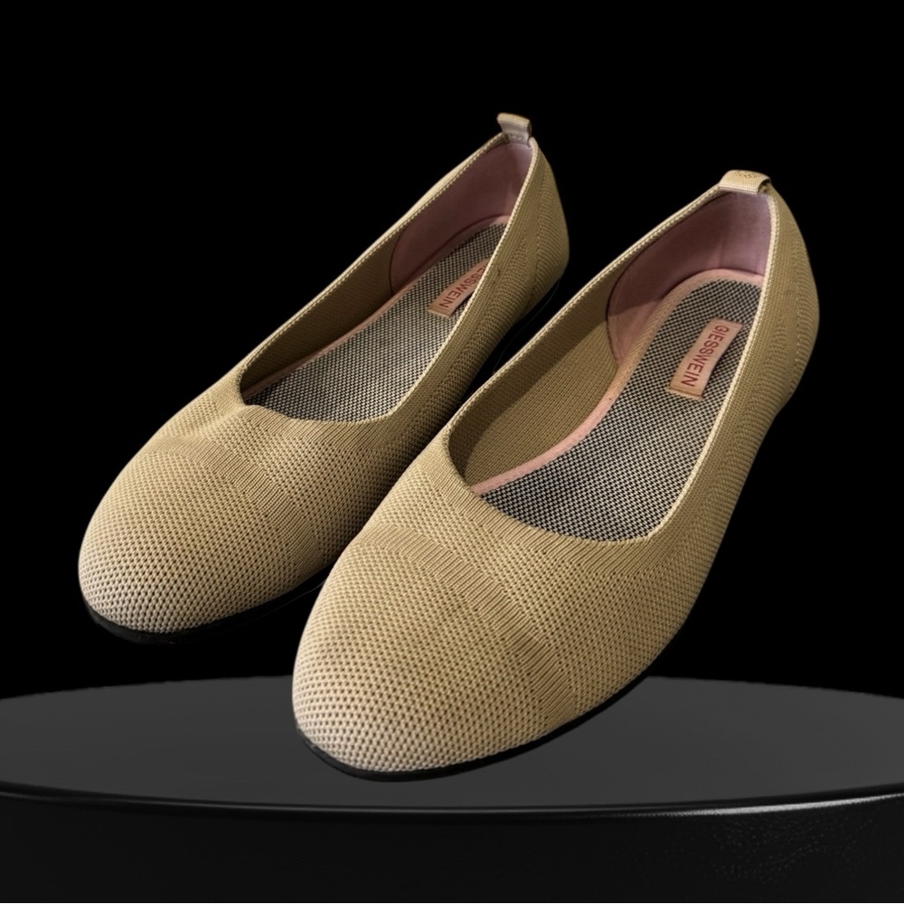 Giesswein Round Toe Ballet Flats | Beige | Washable, Eco-Friendly, New